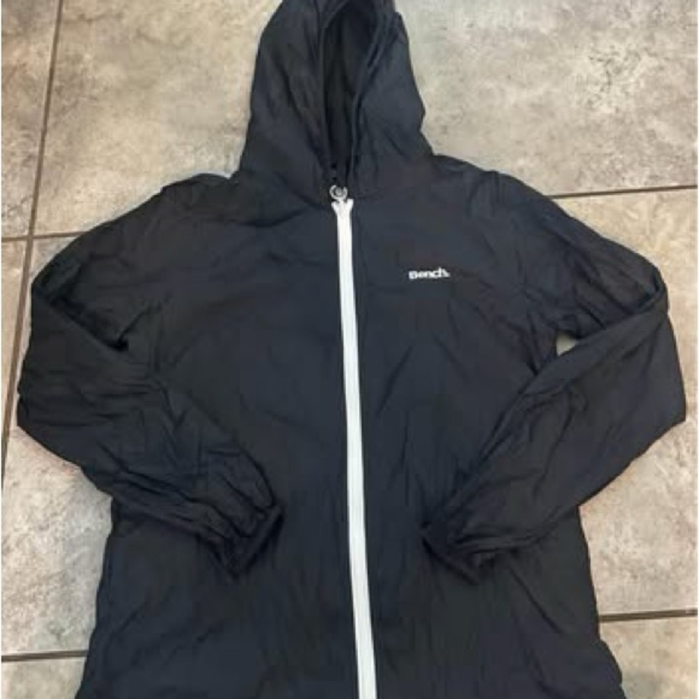 Bench Black Hooded rain Jacket